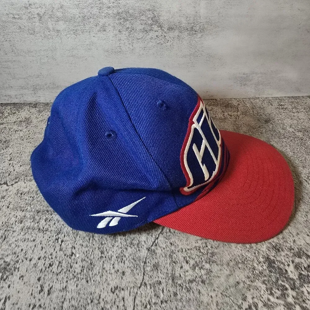 Vintage 90s Reebok New York Giants Snapback Hat Cap NFL Pro Line Wool Blue Red - Picture 2 of 7